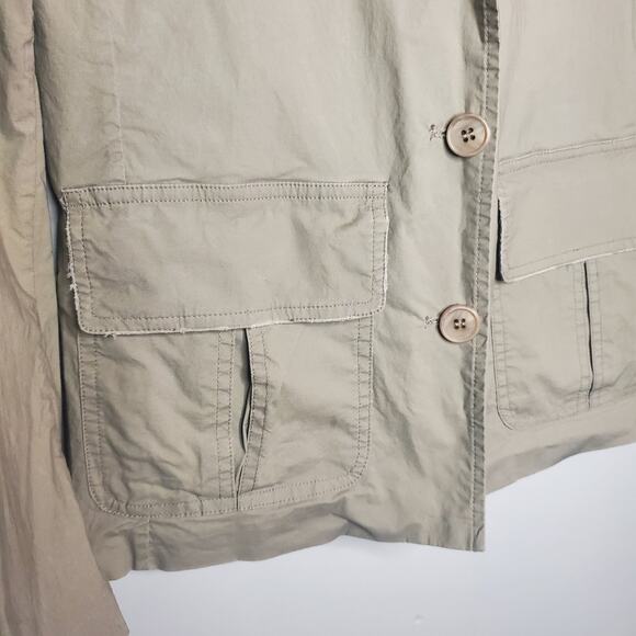 Alice & Olivia Olive Green Utility Jacket Women's XS Military Pockets Buttons - Picture 8 of 16